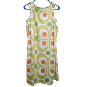 Women's Geometric Retro 70s Style Sleeveless Hippie Multicolor Dress Large